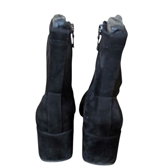 Aerosoles Faux Suede Wedge Ankle Boots Anouk Black Size 9 - Picture 7 of 8